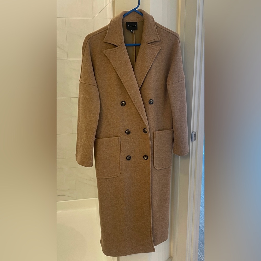 Long tan coat from Line and Dot